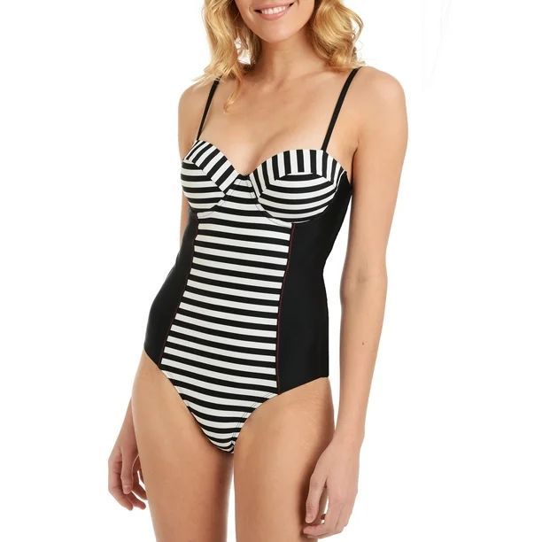 Cyn And Luca Striped Swimsuit One Piece | Walmart (US)