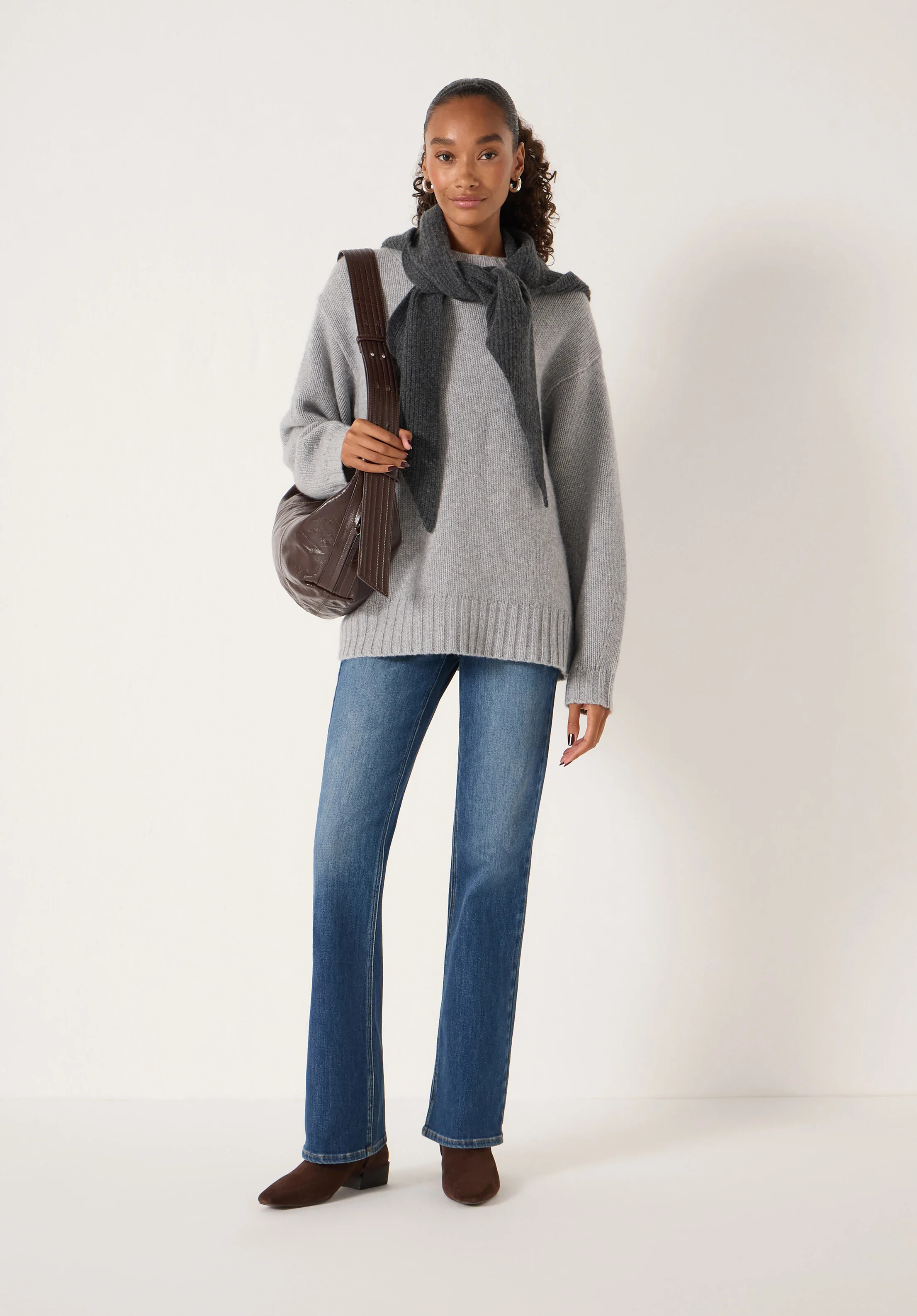 Cora Longline Chunky Cashmere Jumper | Hush UK