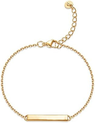 PAVOI 14K Gold Plated Lightweight Chain Bracelet | Curb Link and Cable Chain Bracelets for Women | Amazon (US)