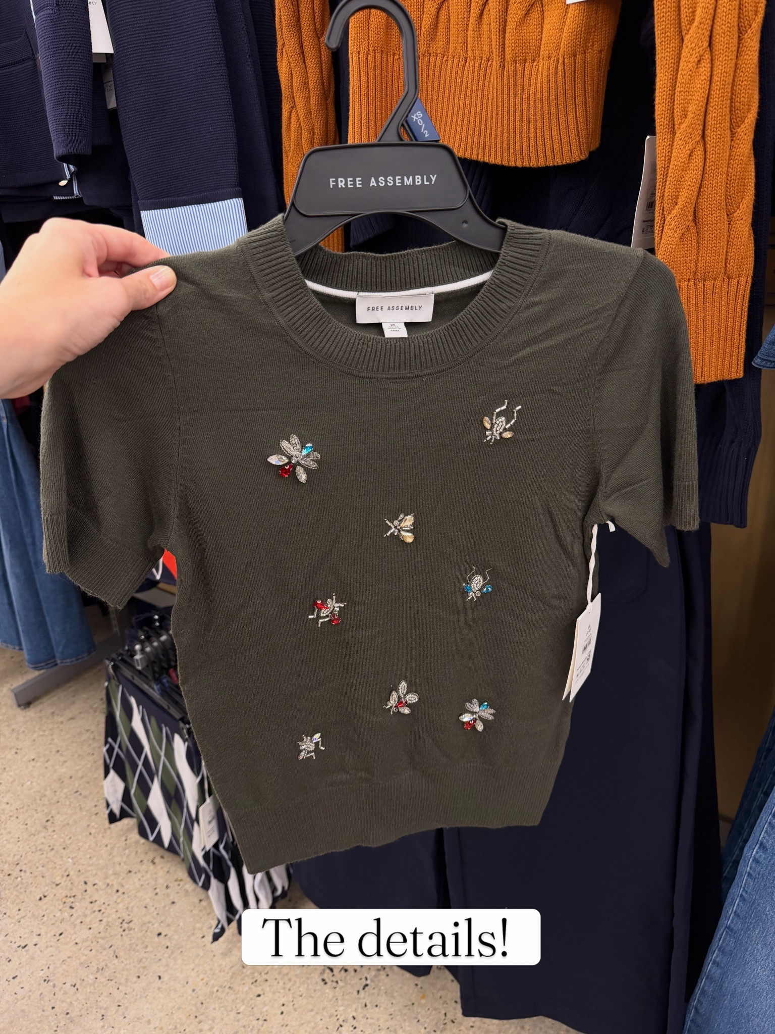 Walmart sweater with bug rhinestone detail #walmartfashion
