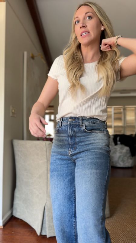 Love this elevated basic t shirt! Under $35 right now on J crew  I’m wearing the medium. Pilcro jeans (size 27) 

#LTKSpringSale #LTKfindsunder50
