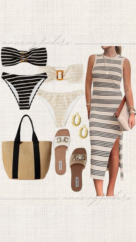 SHOWNII Chunky Gold Hoop Earrings, 14K Gold Plated Chunky Tube Hoop Earrings for Women Lightweight Thick Hoops,
PRETTYGARDEN Women's Summer Bodycon Sundresses Casual Midi Sleeveless Hollow Out Knit Side Slit Striped Long Tank Dress,
GORGLITTER Women's 2 Piece Strapless Swimsuit Striped Bandeau High Waisted Thong Bikini Set Bathing Suit,
GORGLITTER Women's 2 Piece Strapless Swimsuit Striped Bandeau High Waisted Thong Bikini Set Bathing Suit,
The Drop Tracy Large Canvas Detail Straw Tote,
Steve Madden Women's Gene Sandal,
Steve Madden Women's Gene Sandal,


#LTKstyletip #LTKtravel #LTKswim