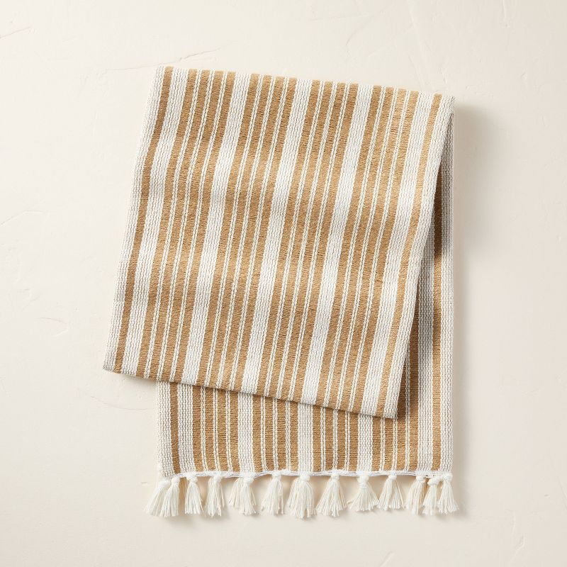 Stitch Stripe Jute & Cotton Blend Table Runner Natural/Sour Cream - Hearth & Hand™ with Magnoli... | Target