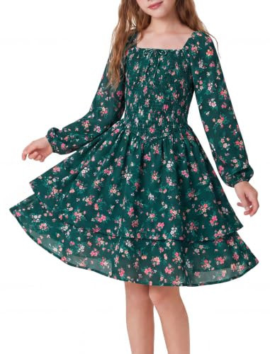 Girls Dresses Size 14-16 Fall Long Sleeve Cute Christmas Dress for Teens | Amazon (US)