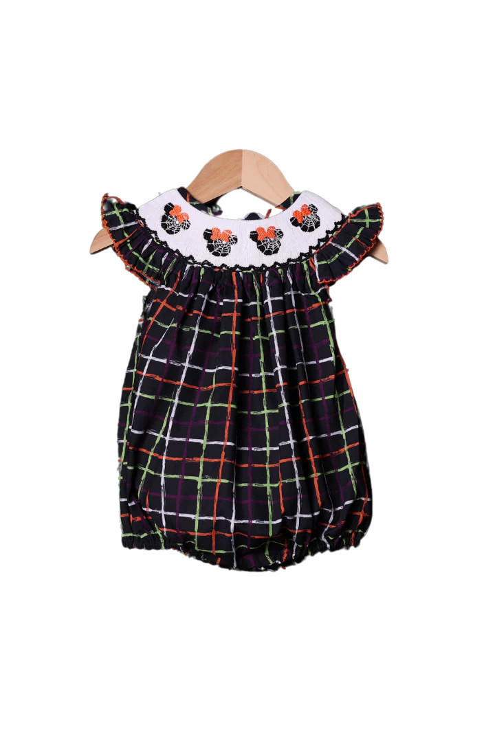Smocked Spider Mouse Plaid Bubble | The Smocked Flamingo