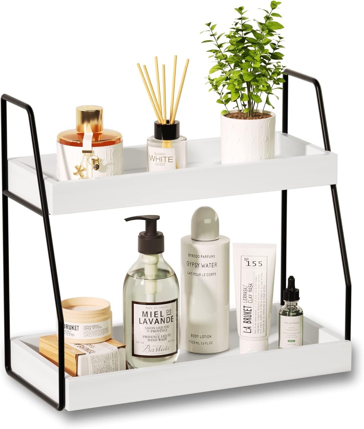 ZGO 2-Tier Bathroom Counter Organizer, Wood Bathroom Organizer Countertop Vanity Organizer Bathro... | Amazon (US)