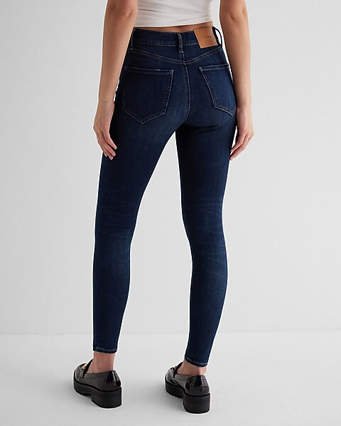 Mid Rise Dark Wash Skinny Jeans | Express