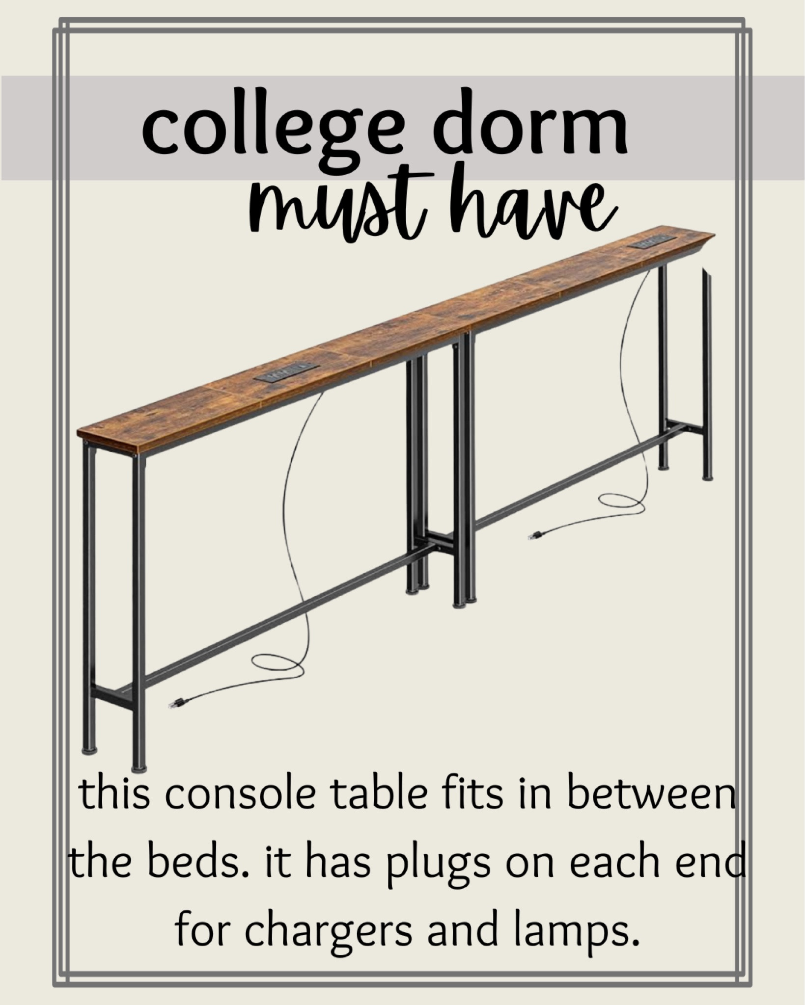 Console table
College dorm 
Boys dorm room 