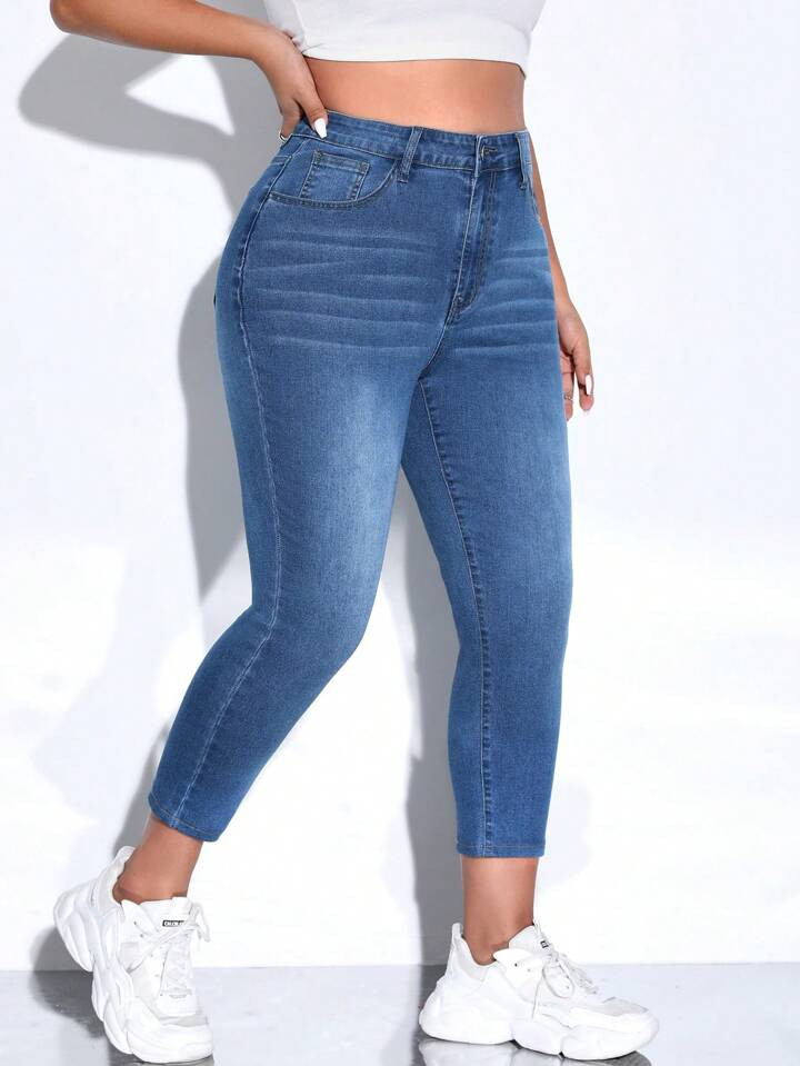 Plus High Waist Skinny Jeans | SHEIN