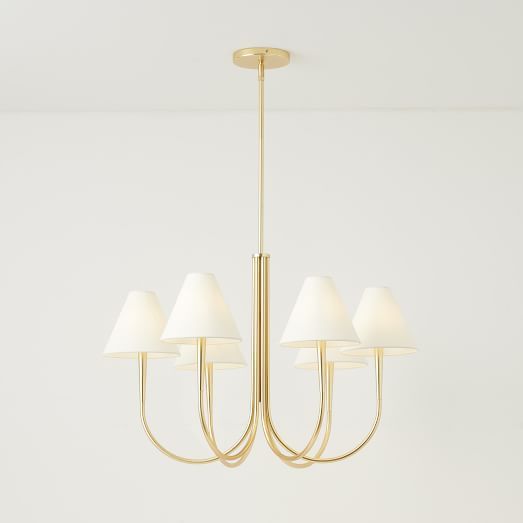 Swoop Arm Chandelier With Shades | West Elm (US)
