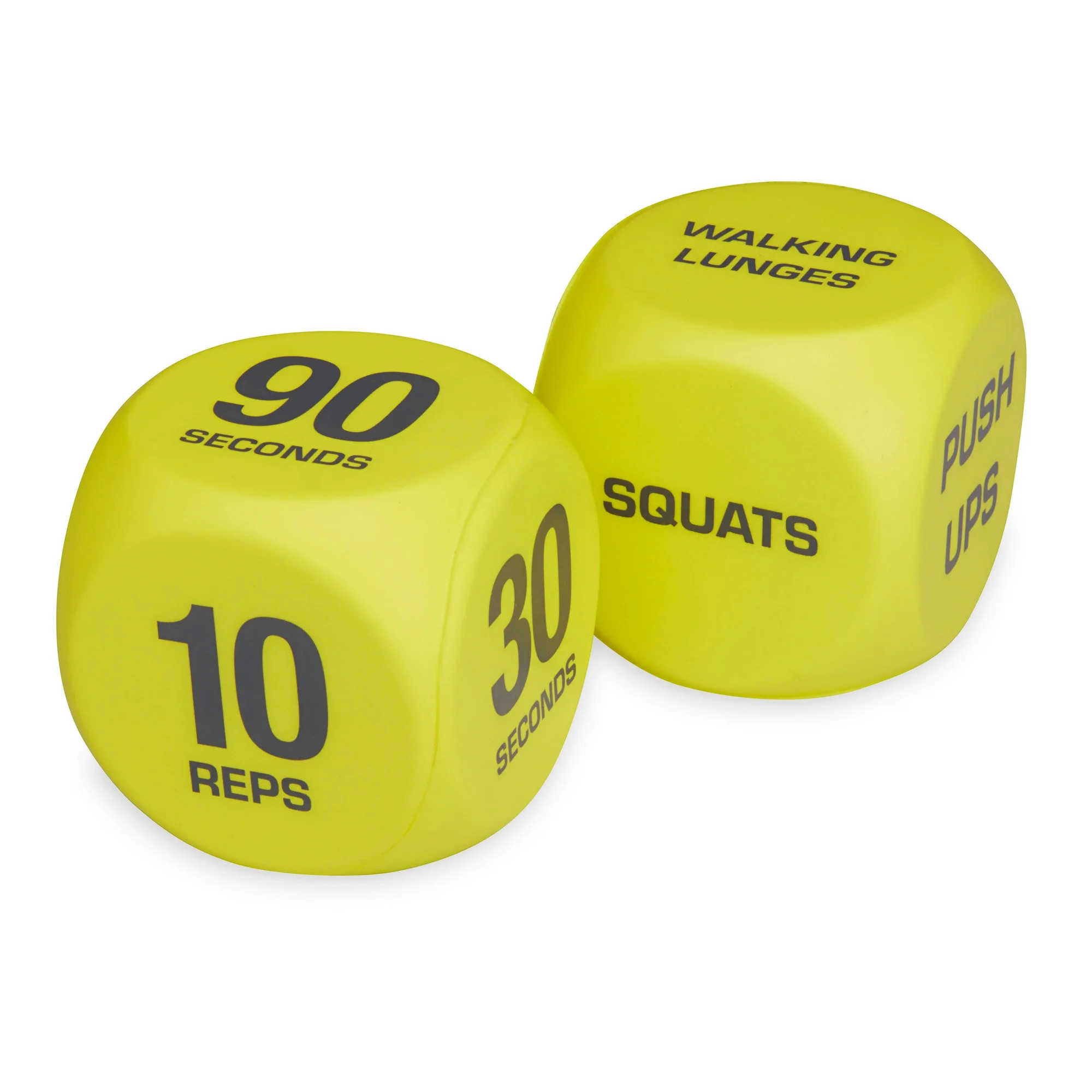 Athletic Works Exercise Workout Dice, 6-Sided, Foam, 2 Count, Yellow, Adult, 2 Count, Ages 18+ | Walmart (US)