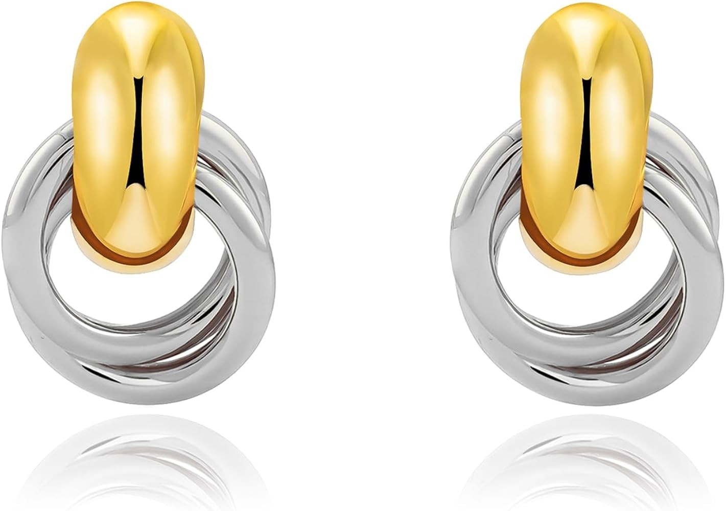 Chunky Small Knot Earrings Gold Silver Geometric Earrings for Women Dainty Gold and Silver Plated... | Amazon (US)