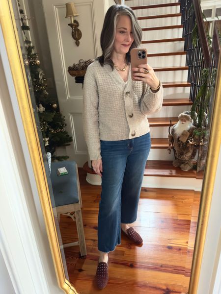 This cardigan from Target is so versatile! I own it in 2 colors. The jeans are so soft and comfortable and have become a favorite. 
Sweater: size small
Jeans: Chico’s size .5
Shoes: I’d size up 1/2

#target #chicos #lovechicos #sweaterrs

#LTKover40 #LTKstyletip #LTKSeasonal