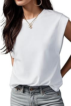 GRECERELLE Women 2025 Cap Sleeve Tops Summer Casual Tee Shirt Loose Crew Neck Basic Tank Trendy W... | Amazon (US)
