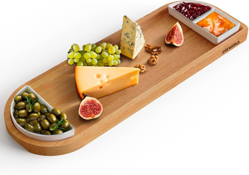 Ziruma Charcuterie Board with Dipping Bowls. Wooden Serving Tray Ideal for Cheese, Appetizers, Fr... | Amazon (US)
