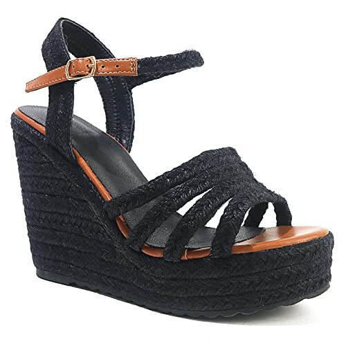 mikarka Sandals for Women, Platform Ankle Strap Womens Sandals Open Toe Espadrille Wedge Sandals ... | Amazon (US)