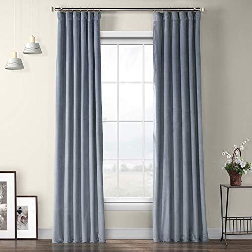 HPD Half Price Drapes VPYC Heritage Plush Velvet Curtain (1 Panel), 50 X 96, Denmark Blue | Amazon (US)