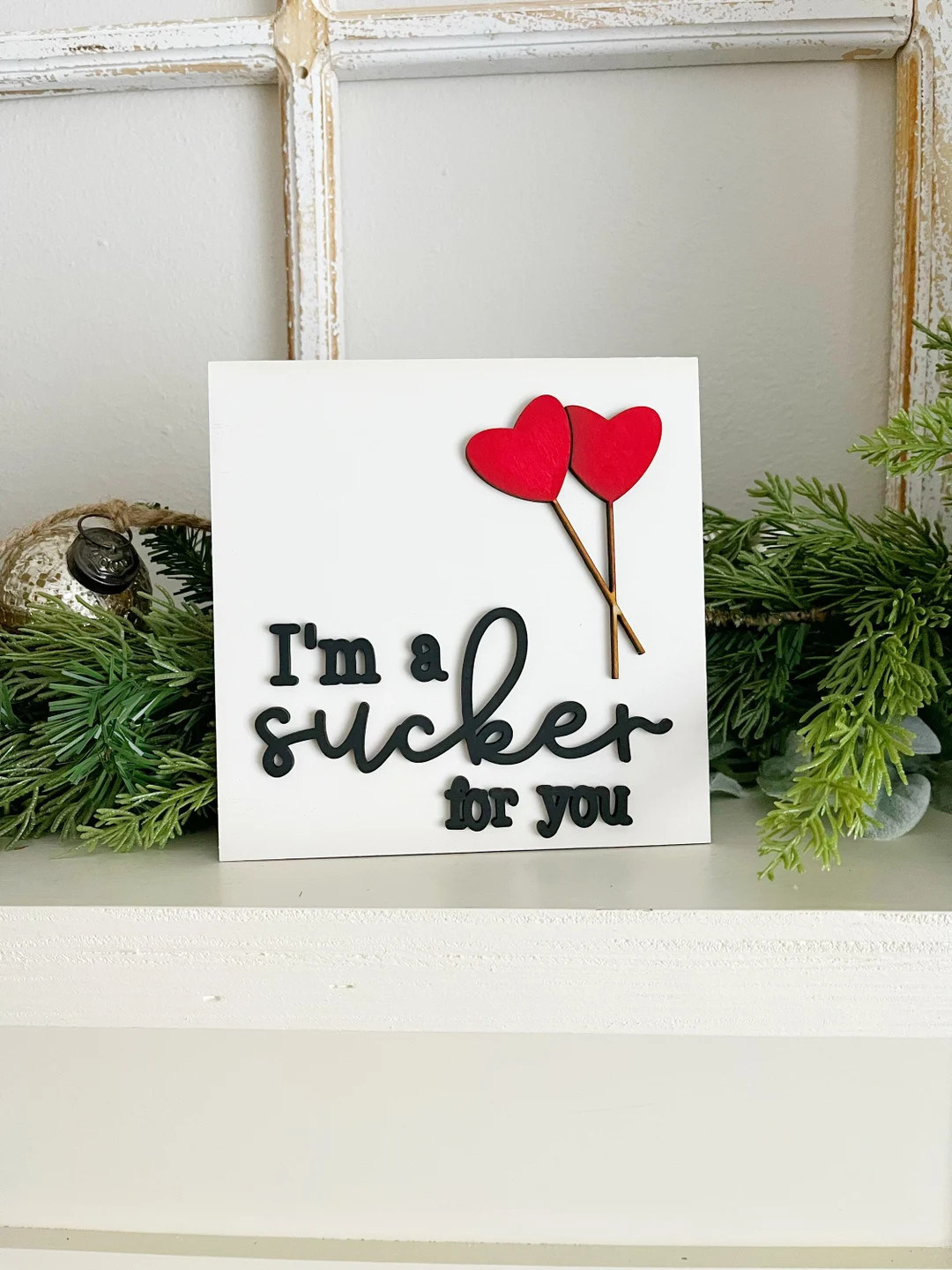 I’m a sucker for you sign, tiered tray decor, Valentine’s Day decor | Etsy (US)