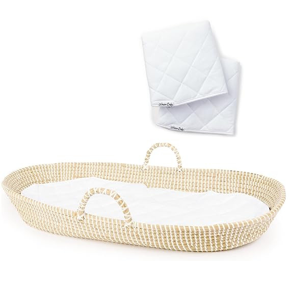 Baby Changing Basket by Woven Baby | Changing Basket for Baby Made of Seagrass | Comes with 2 Pcs... | Amazon (US)