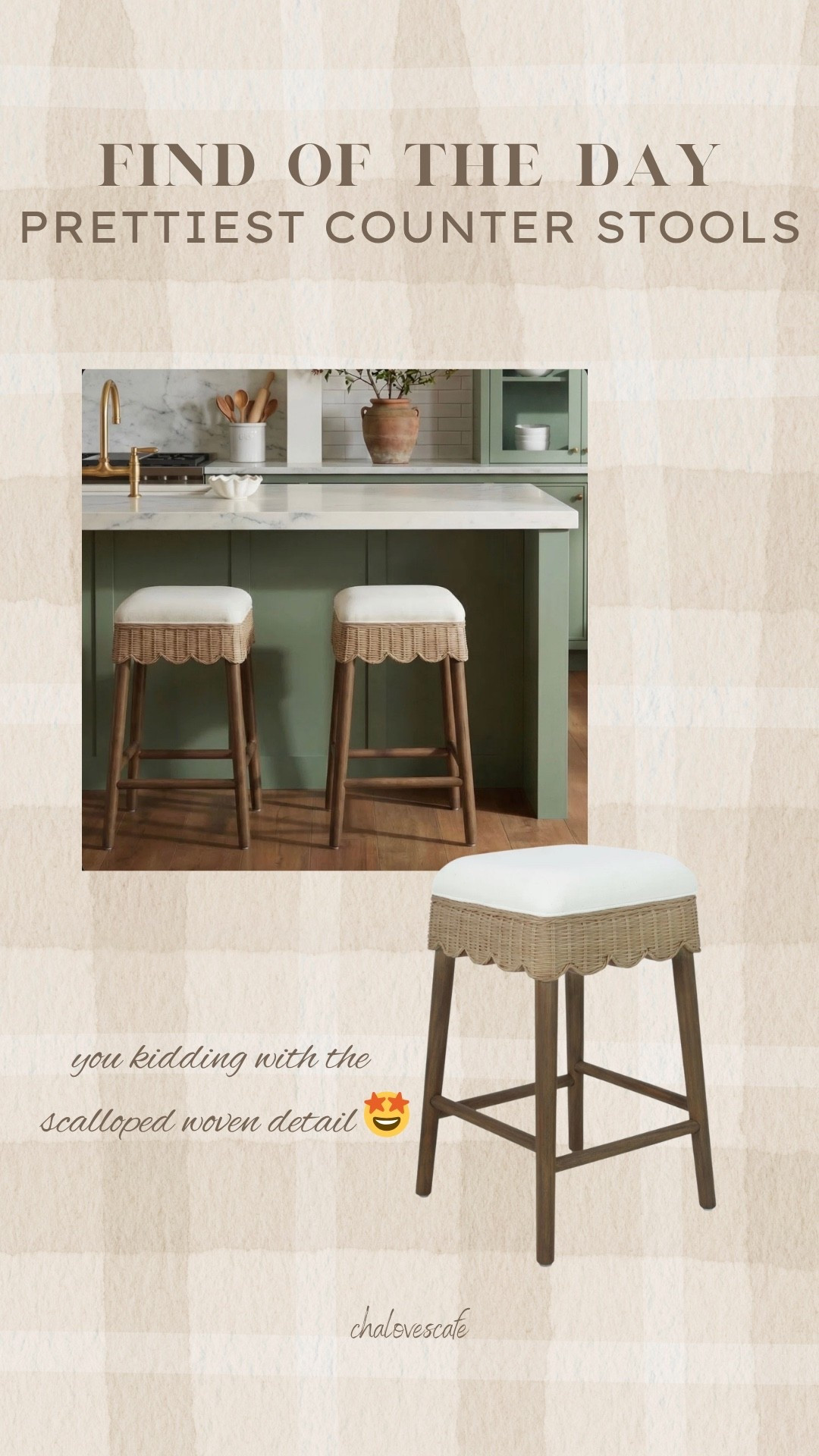 Prettiest counter stools with scalloped woven detail from Wayfair 🤩

#LTKSeasonal #LTKHome