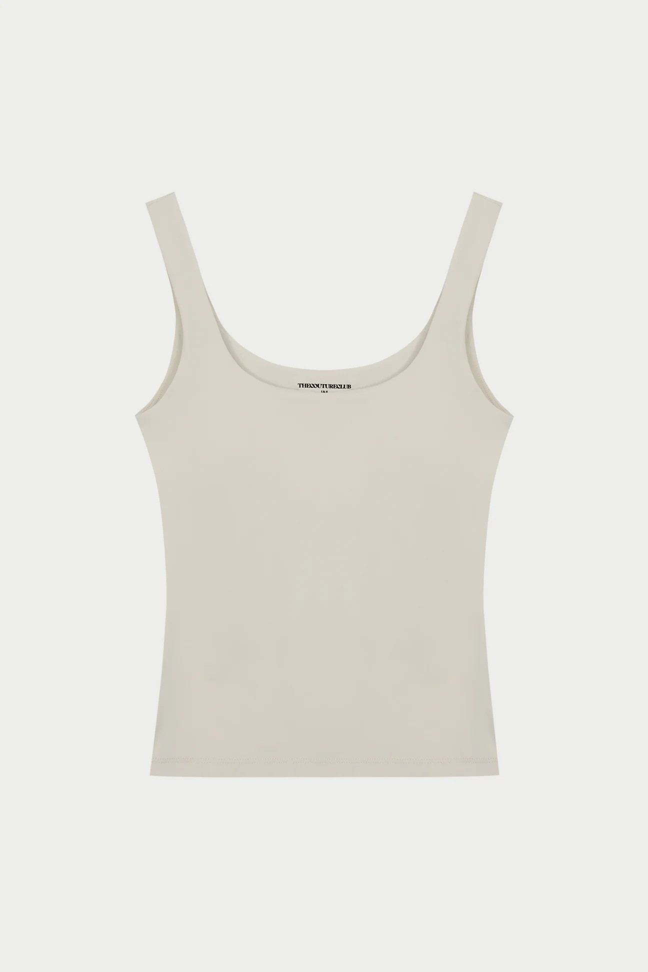 SCULPTING STRETCH SCOOP NECK SPORTS TOP - BONE | The Couture Club