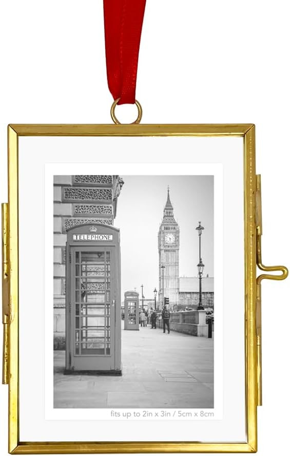 Isaac Jacobs (2"x3" Vintage Style Brass and Glass Ornament Frame with Locket Closure (Vertical) (... | Amazon (US)