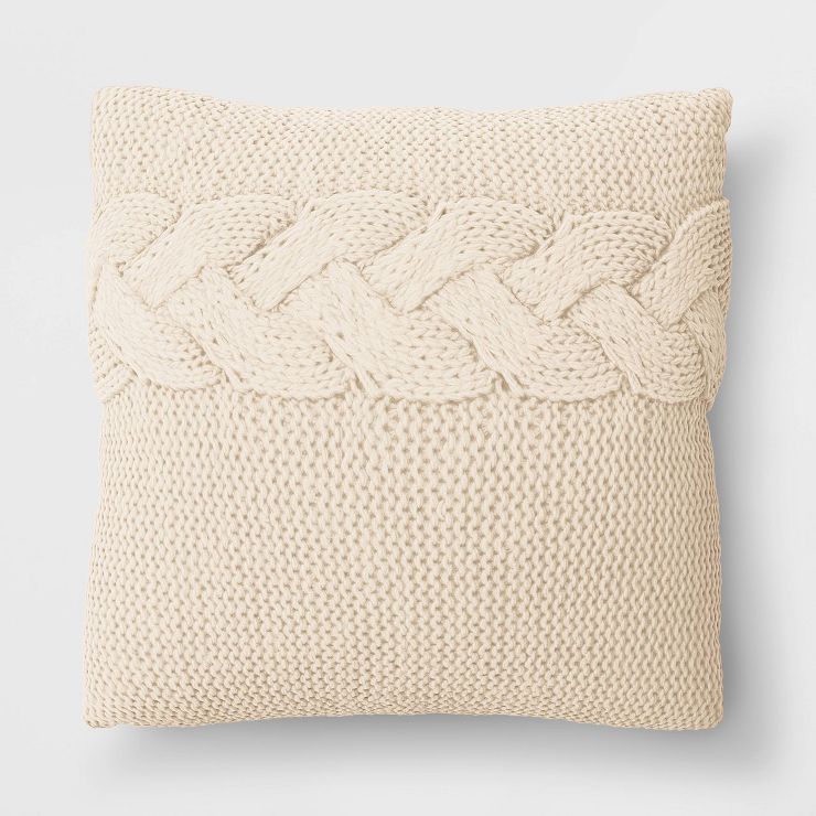 Cable Knit Throw Pillow - Threshold™ | Target