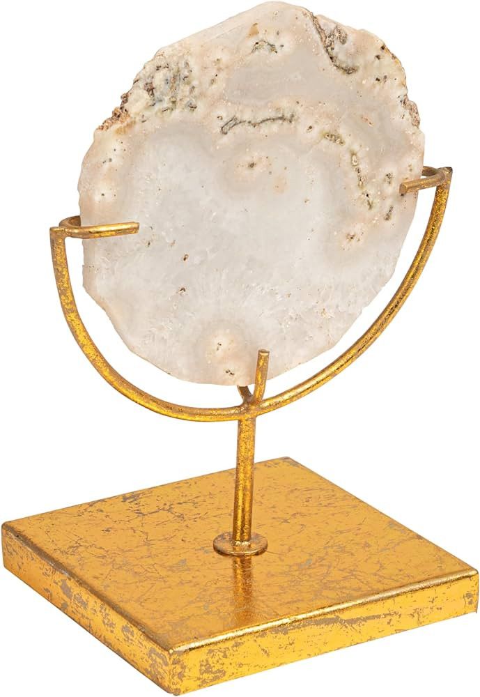Creative Co-Op Decorative Agate Stone Slice on Metal Stand, Natural (Size and Shape will Vary) | Amazon (US)