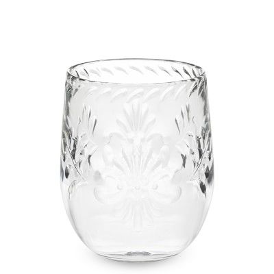 Sonora Outdoor Etched Tritan Stemless Wine Glasses | Williams-Sonoma