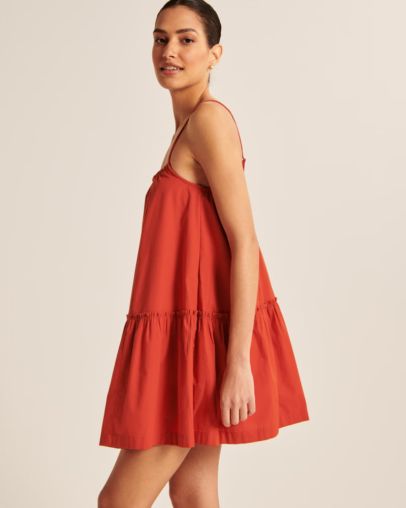 Women's Ruffle Trapeze Mini Dress | Women's Dresses & Jumpsuits | Abercrombie.com | Abercrombie & Fitch (US)