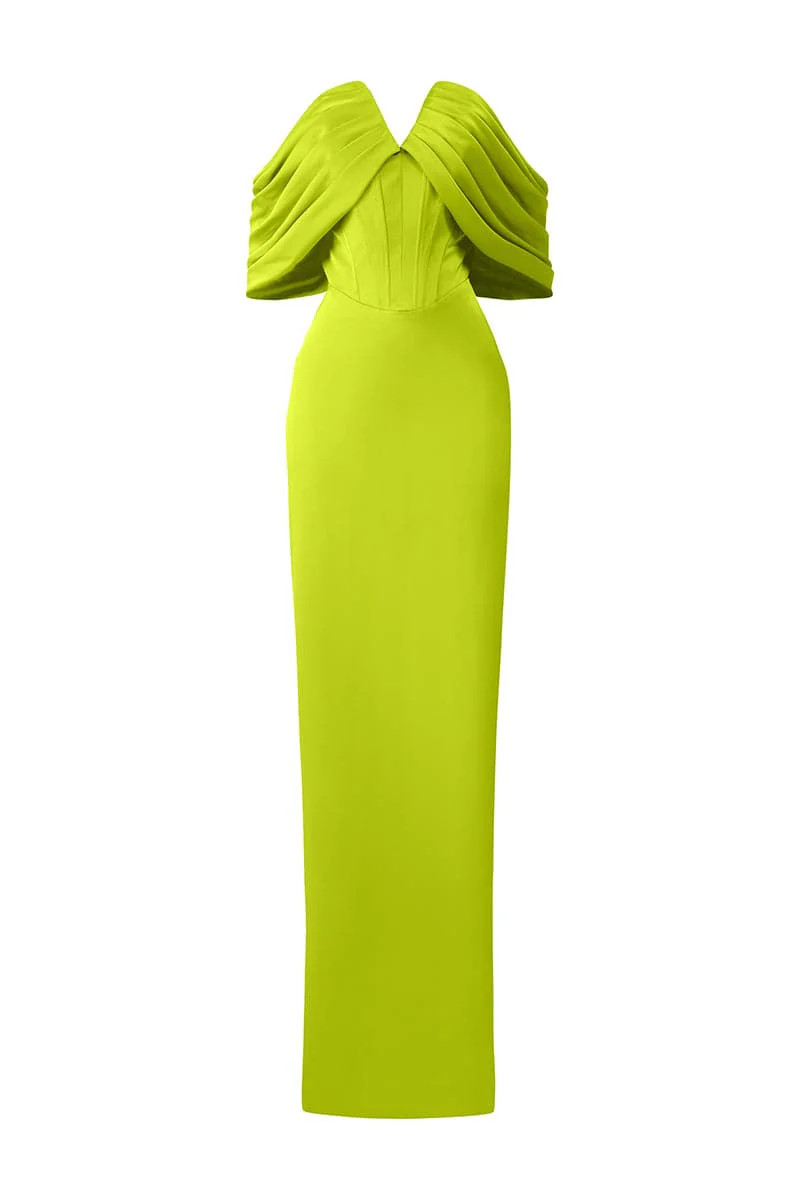 V-CUT BUSTIER DRESS WITH WRAPPED SHOULDER | IHF | CULT MIA | CULT MIA UK LTD
