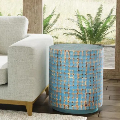 Abbie Coconut Shell Drum End Table | Wayfair North America