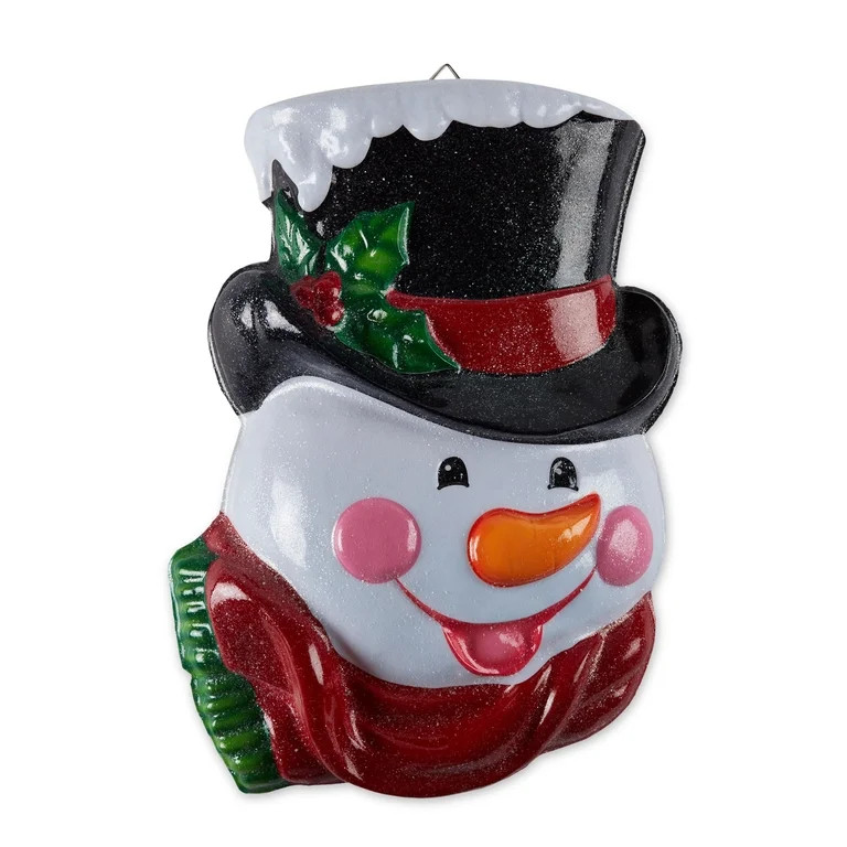 Holiday Time 20in Lighted Snowman Wall Decor, Red/White/Green - Walmart.com | Walmart (US)