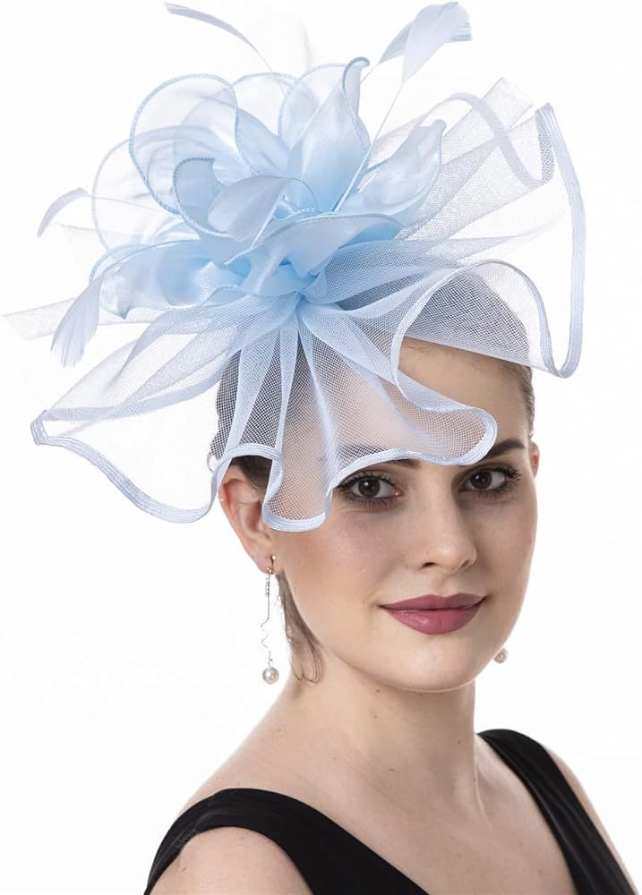 Women's Organza Church Kentucky Derby British Fascinator Bridal Tea Party Wedding Hat Summer | Amazon (US)