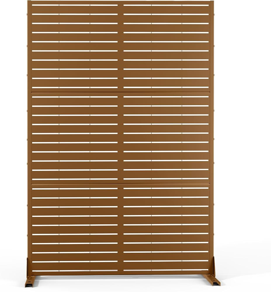 Metal Privacy Screen Outdoor Privacy Screen 72" H×47" W, Freestanding Decorative Privacy Screen ... | Amazon (US)