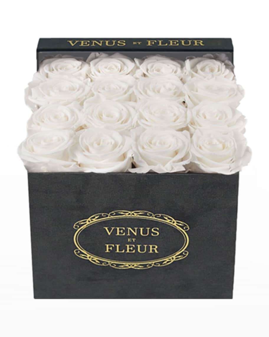 Venus ET Fleur Suede Small Square Rose Box | Neiman Marcus