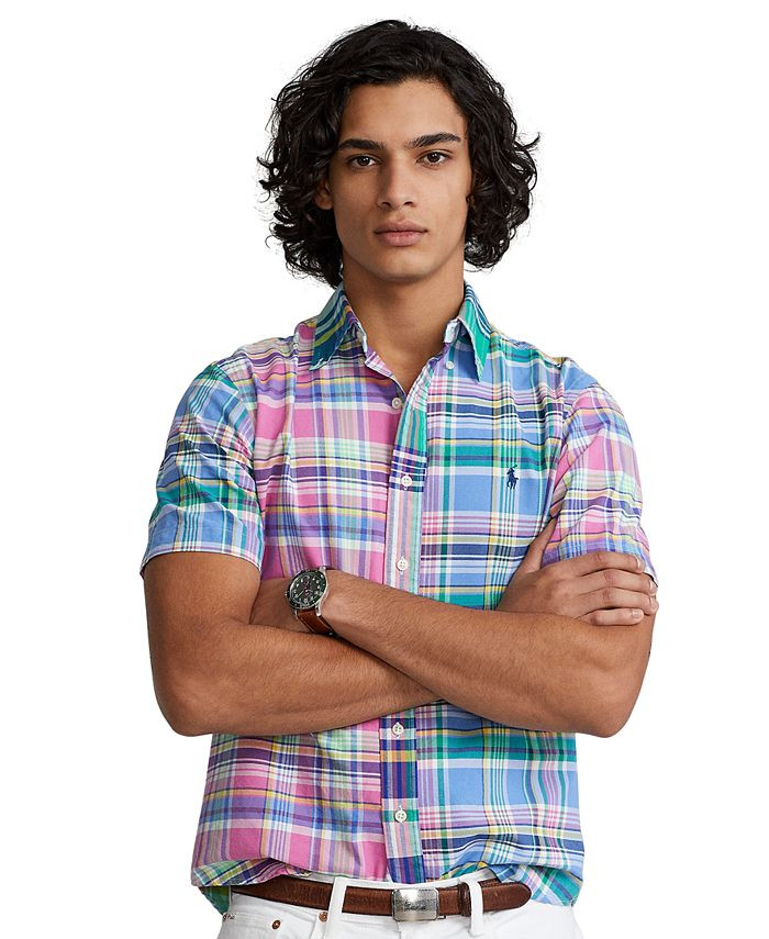 Men's Classic-Fit Plaid Oxford Fun Shirt | Macys (US)