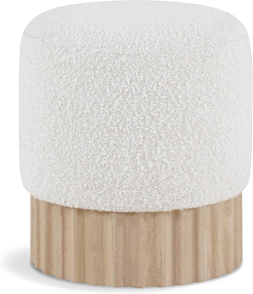Meridian Furniture 22045Cream Veranda Collection Mid-Century Modern Ottoman/Stool with Rich Cream... | Amazon (US)