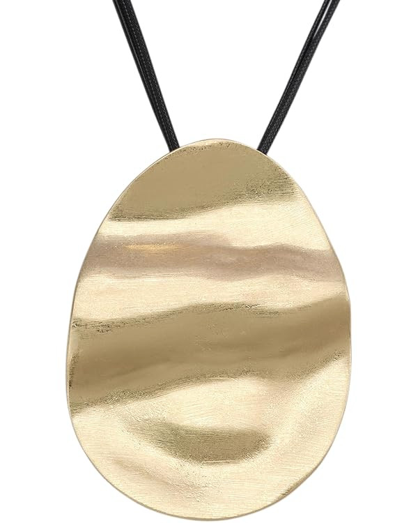 GelConnie Leather Necklace for Women Large Pendant Long Brown Necklace Circle Leather Choker Vint... | Amazon (US)