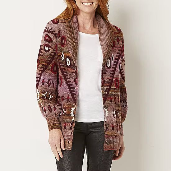 new!Frye and Co. Womens Long Sleeve Button Cardigan | JCPenney