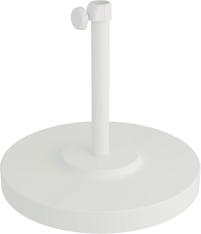 California Umbrella 50 lbs. Round Concrete Weighted Powdercoated Steel Umbrella Base, White Frame | Amazon (US)