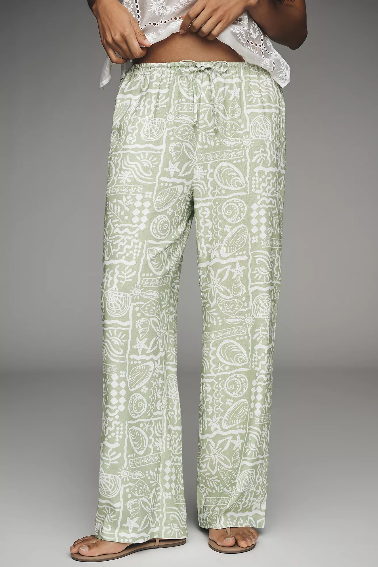En Elly Patterned Wide-Leg Pull-On Pants | Anthropologie (US)