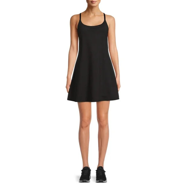 Avia Women's Active Strappy Exercise Dress with Undershort Liner and Built in Bra - Walmart.com | Walmart (US)