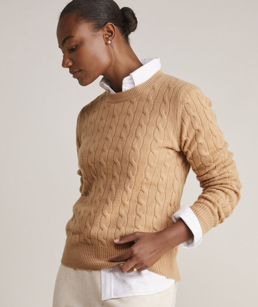 Cashmere Classic Cable Crewneck Sweater | vineyard vines