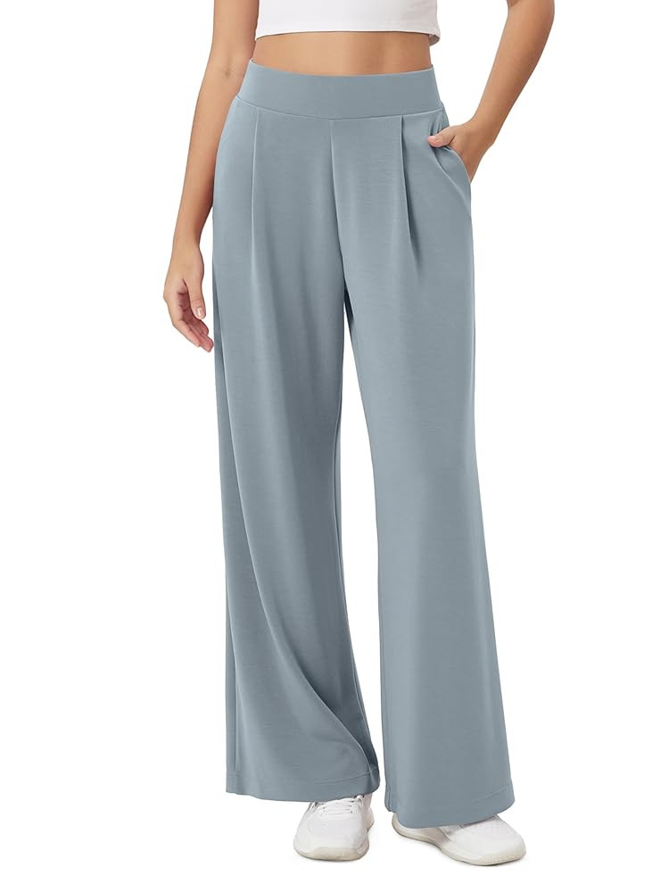 ODODOS Modal Soft Wide Leg Pants for Women High Waist Casual Relaxed Pants with Pockets-27/29"/ 3... | Amazon (US)