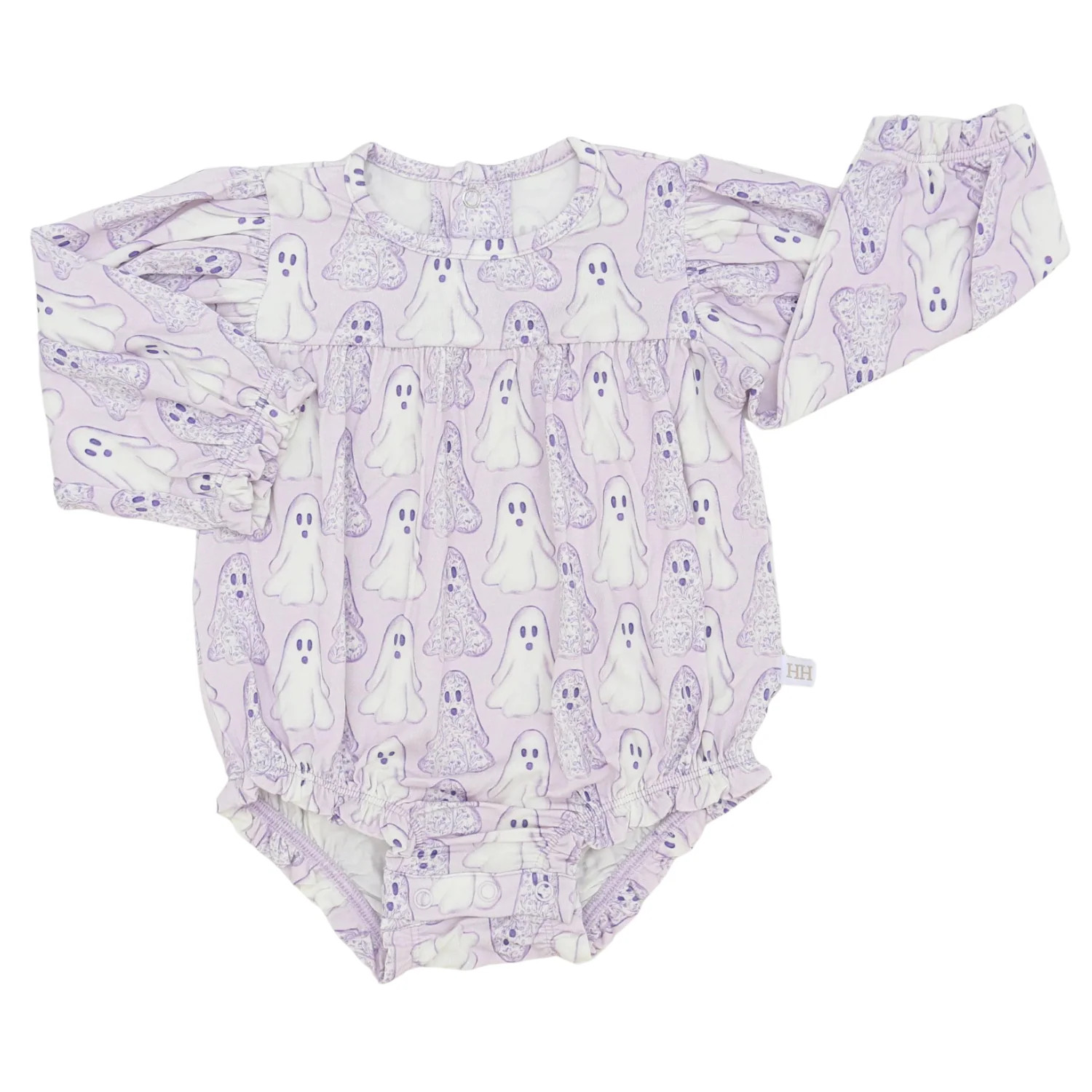 Girls Purple Floral Ghosts Bamboo Bubble | Hamner Hill