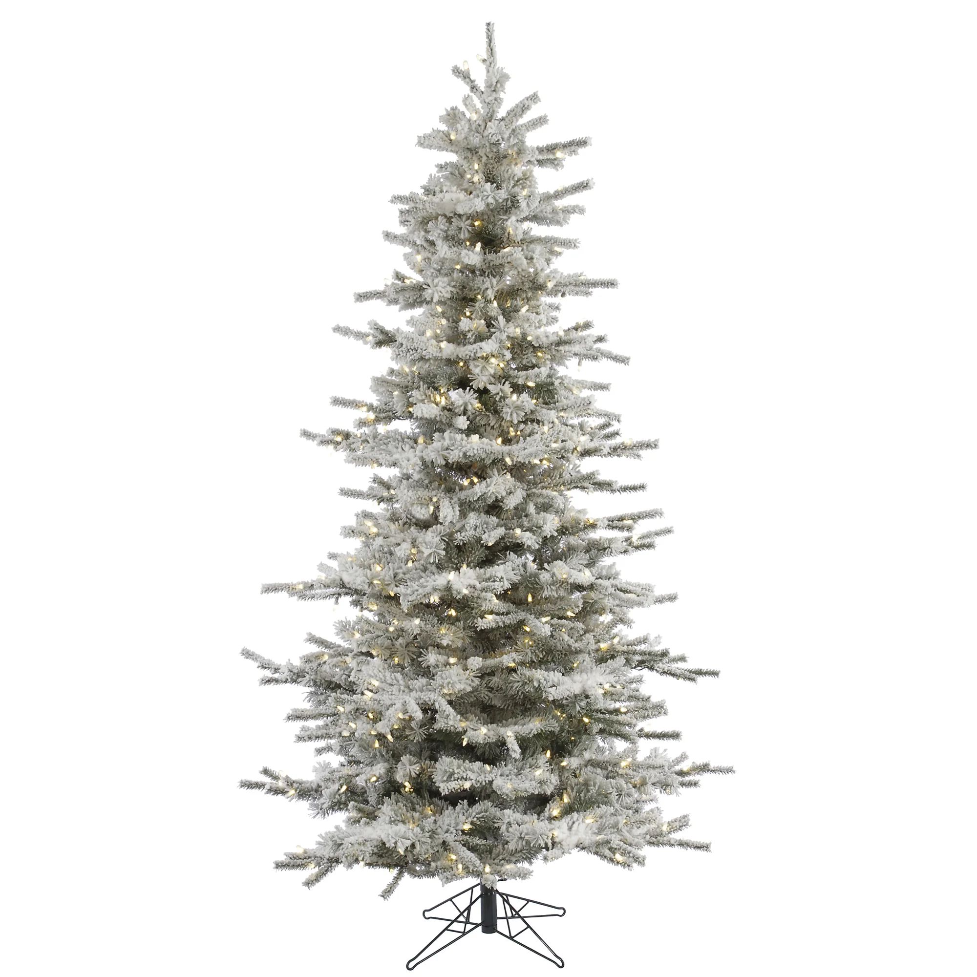 Slim Sierra 6.5' White Pine Trees Artificial Christmas Tree with 550 LED Clear/White Lights | Wayfair North America