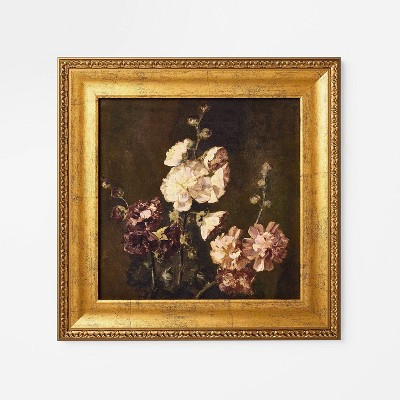 14"x14" Floral Framed Wall Art Gold - Threshold™ designed with Studio McGee | Target