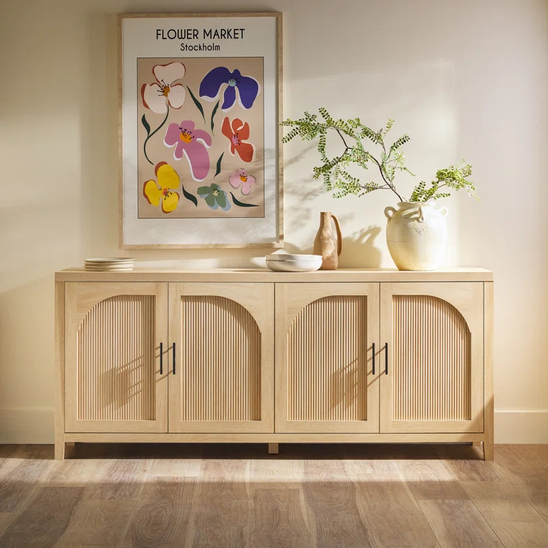 Eilisha Modern Reeded Sideboard with Arched Doors | Wayfair North America