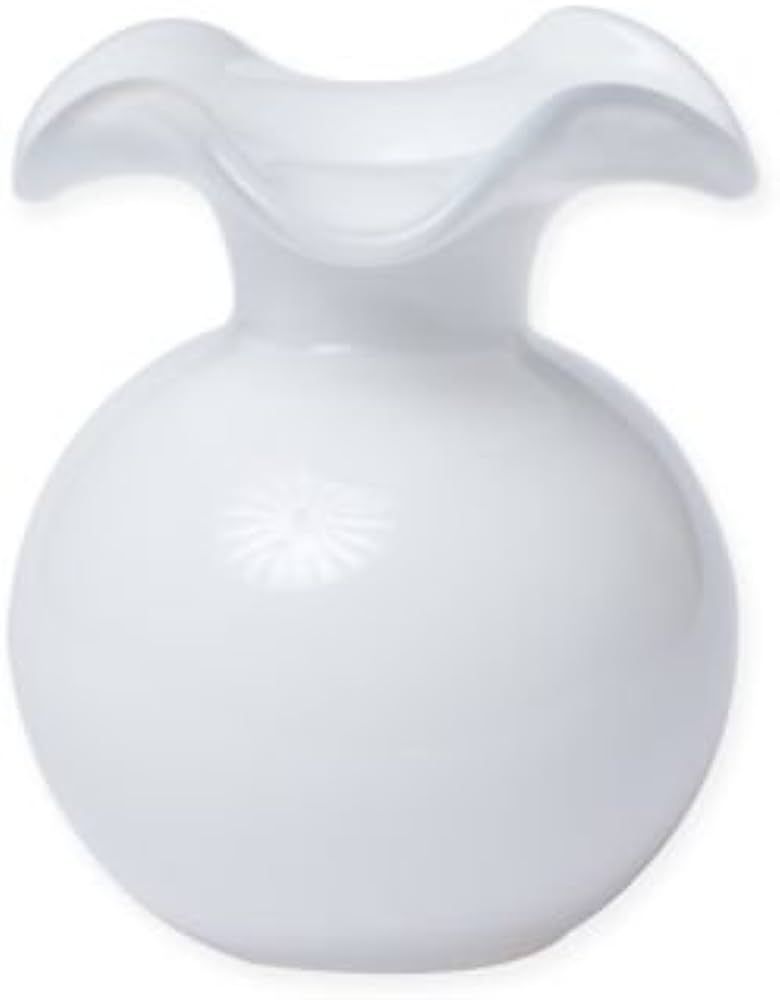 Vietri Hibiscus Glass White Bud Vase, 5.5" H Glass Flower Vase, Living Room Decor Glass Vase | Amazon (US)